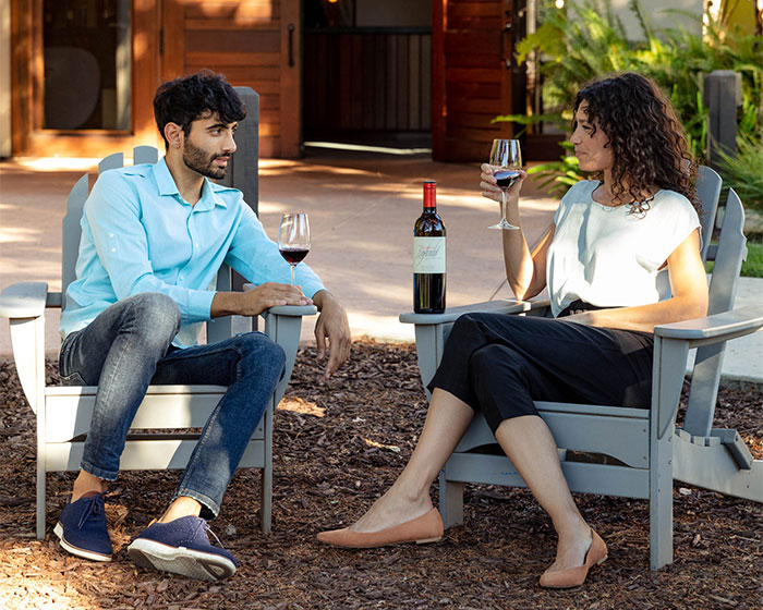 Couple enjoying wine at Seghesio Family Vineyards