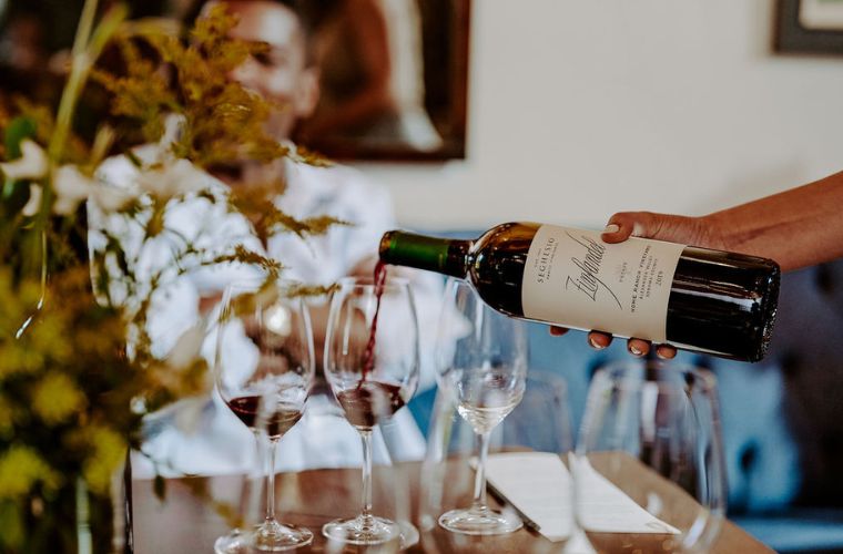 Zinfandel being poured for a tasting.