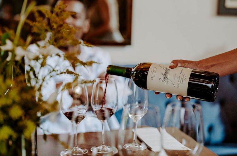 Zinfandel being poured for a tasting.