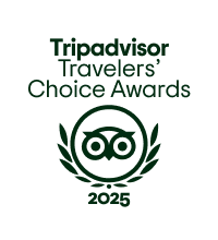 Tripadvisor Travelers' Choice Awards 2025 badge featuring an owl logo inside a laurel wreath, celebrating the best wineries in Sonoma, with text above and below on a light background.